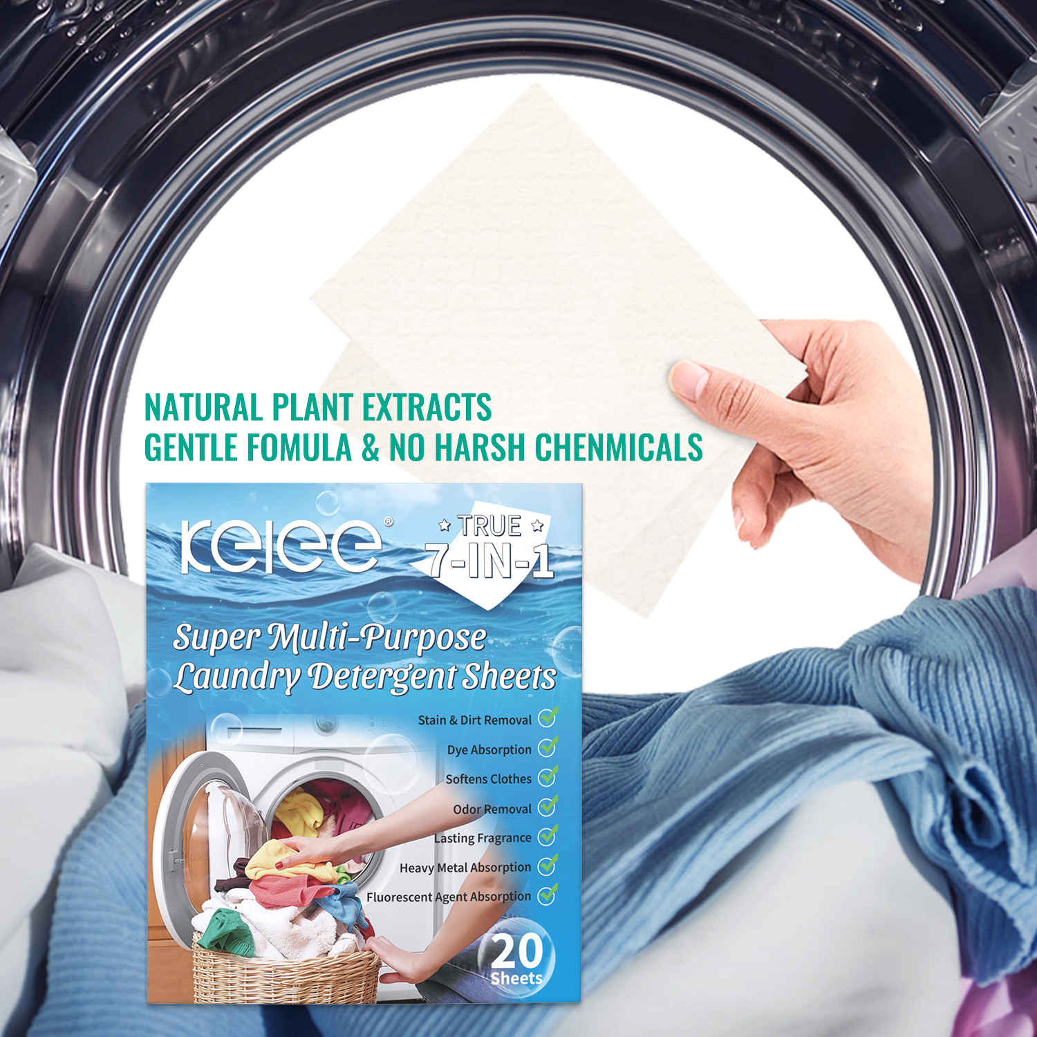 7-in-1 Super Multi-Purpose Laundry Detergent Sheets